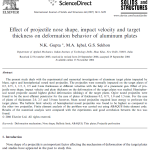 Impact of a blunt-nosed Projectile with an Aluminum plate (1100-H12)